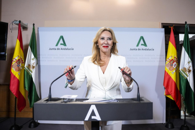 La consejera de Economía y portavoz del Gobierno andaluz, Carolina España, en una imagen de 30 de julio.