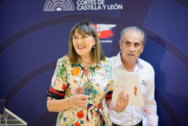 Yolanda Sacristán y Luis Briones tras la rueda de prensa para analizar la situación de la Función Pública y de la calidad democrática