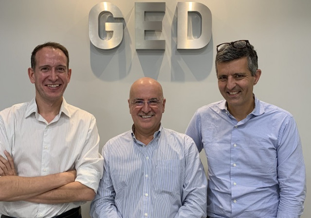 Archivo - De izquierda a derecha, Isaac de la Peña, Joaquim Hierro y Damien Balsan, socios de Ged Capital