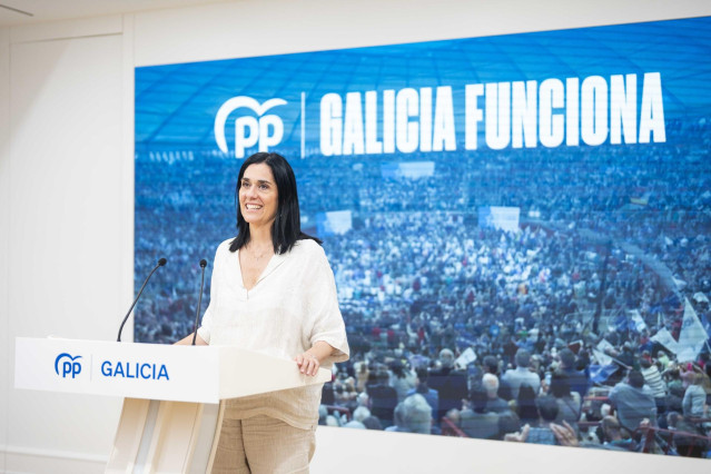 La secretaria general del PPdeG, Paula Prado, en rueda de prensa.