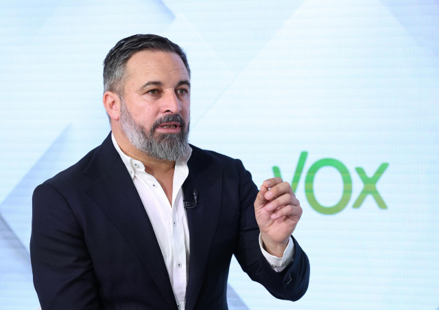El presidente de Vox, Santiago Abascal, en una entrevista concedida a Europa Press.