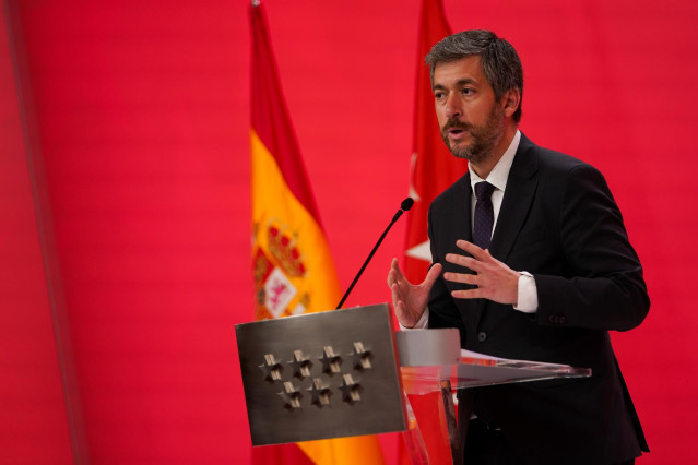 Archivo - El portavoz del Ejecutivo autonómico consejero de Presidencia, Justicia y Administración Local, Miguel Ángel García Martín, en la rueda de prensa posterior al Consejo de Gobierno de la Comunidad de Madrid