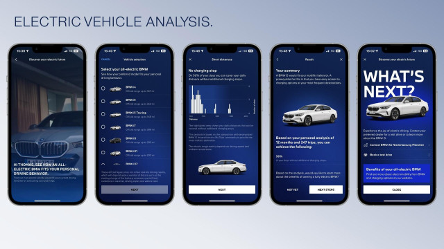 BMW lanza una herramienta en su app para simular el cambio de coche de combustión a eléctrico.
