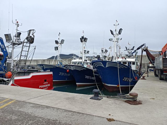 Archivo - Barcos pesqueros amarrados a puerto