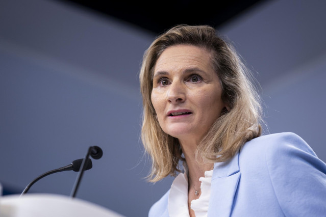 Archivo - La vicesecretaria de Desarrollo Sostenible del PP, Paloma Martín, durante una rueda de prensa, en la sede del Partido Popular, a 26 de diciembre de 2023, en Madrid (España).