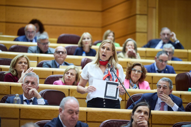 Archivo - La senadora del PP Ana María Beltrán Villalba durante una sesión plenaria en el Senado.