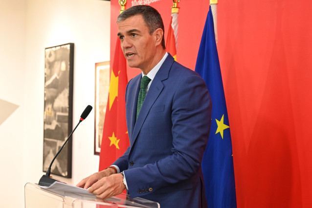 El presidente del Gobierno, Pedro Sánchez, interviene en el acto de inauguración del Instituto Cervantes de Shanghái, a 10 de septiembre de 2024, en Shanghái (China).