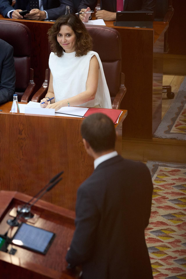 El secretario general del PSOE-M, Juan Lobato, interviene durante la segunda sesión del Debate del Estado de la Región, en la Asamblea de Madrid, a 13 de septiembre de 2024, en Madrid (España).