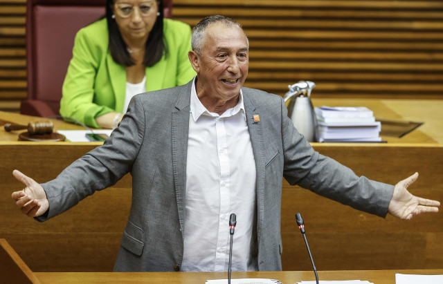 El diputado de Compromís en las Cortes Valencianas, Joan Baldoví, durante un debate de política general en Les Corts