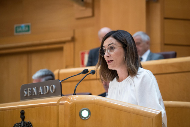 Archivo - La senadora de EH Bildu Idurre Bideguren durante una sesión plenaria en el Senado, a 17 de mayo de 2023, en Madrid