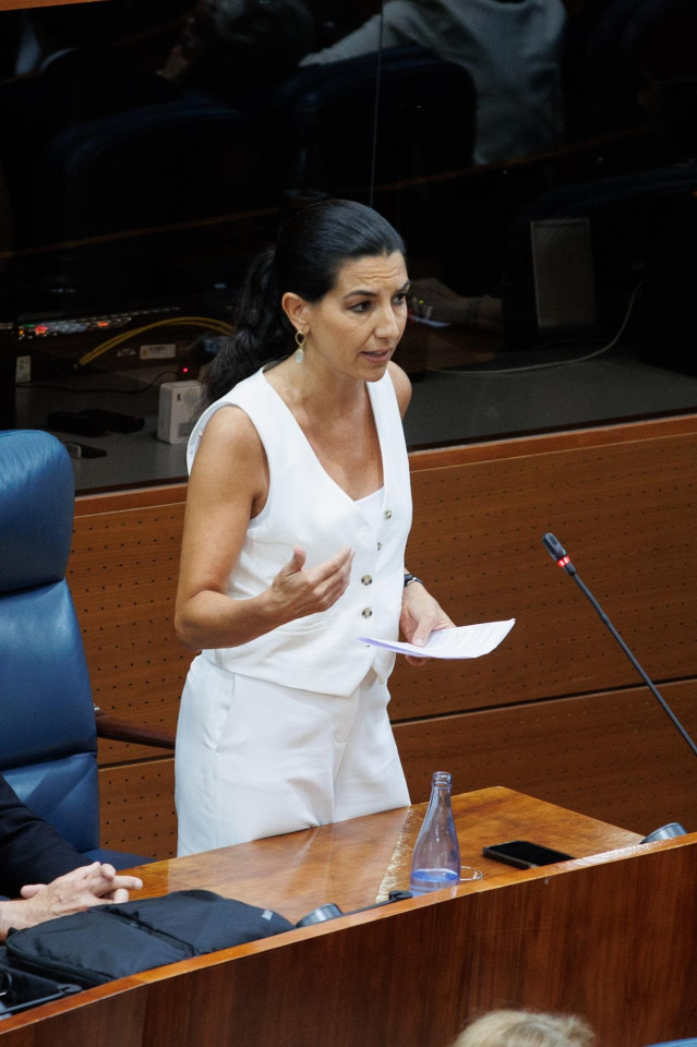 Archivo - La portavoz de Vox en la Asamblea de Madrid, Rocío Monasterio, interviene durante un pleno en la Asamblea de Madrid, a 6 de junio de 2024, en Madrid (España).