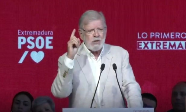 El expresidente de la Junta de Extremadura Juan Carlos Rodríguez Ibarra, en un acto público en Miajadas