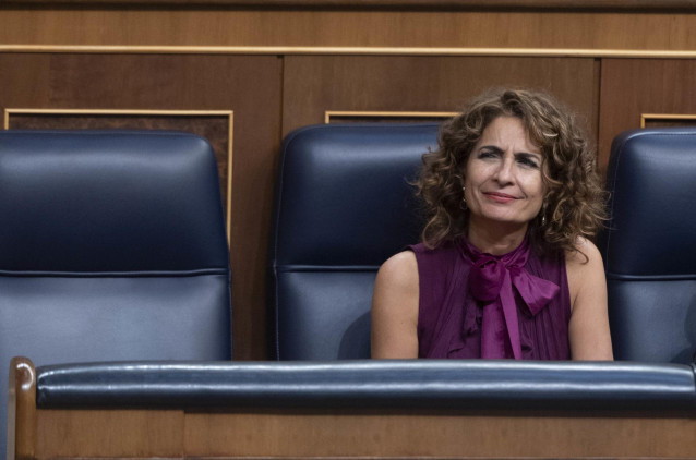 La vicepresidenta primera y ministra de Hacienda, María Jesús Montero, en el Congreso de los Diputados, a 11 de septiembre de 2024, en Madrid (España).