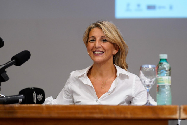 La vicepresidenta segunda del Gobierno y ministra de Trabajo y Economía Social, Yolanda Díaz, este miércoles en Granada.