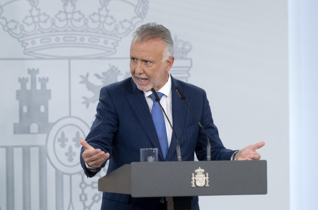 El ministro de Política Territorial, Ángel Víctor Torres, durante una rueda de prensa, en el Palacio de La Moncloa, a 20 de septiembre de 2024, en Madrid (España).