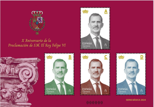Correos emite un sello conmemorativo del X aniversario de la coronación del Rey Felipe VI