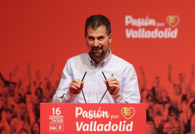 Archivo - El secretario general del PSOE de Castilla y León, Luis Tudanca, en el XVI Congreso Provincial del PSOE de Valladolid, en el Auditorio de de la Feria de Muestras, a 19 de diciembre de 2021, en Valladolid, Castilla y León (España).