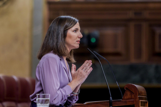 La secretaria general de Podemos, Ione Belarra, interviene durante un pleno en el Congreso de los Diputados, a 24 de septiembre de 2024, en Madrid.
