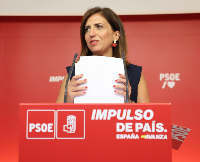 La portavoz del PSOE, Esther Peña, en la sede del PSOE, a 2 de septiembre de 2024, en Madrid (España).
