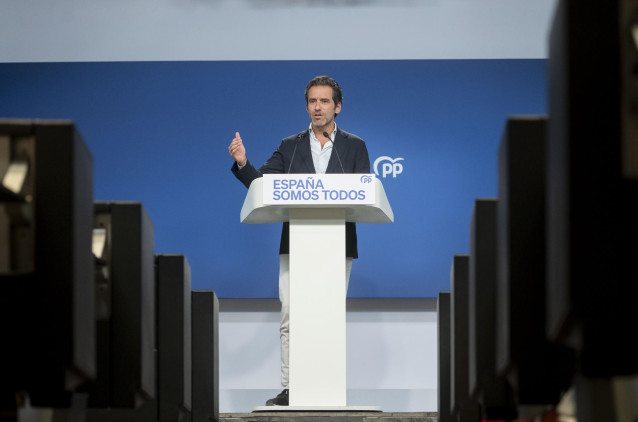 El diputado nacional y portavoz del PP, Borja Sémper, durante una rueda de prensa tras la celebración del Comité de Dirección del Partido Popular en la sede nacional del partido, en Madrid (España).
