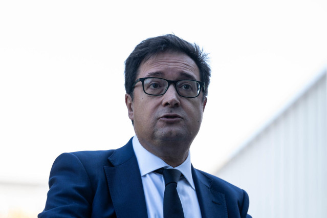 El ministro para la Transformación Digital y de la Función Pública, Óscar López,  durante el acto de toma de posesión de los altos cargos del Ministerio para la Transformación Digital y de la Función Pública, en la sede del Ministerio, a 27 de septiembre