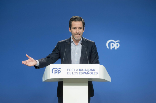 Archivo - El vicesecretario de Cultura y portavoz del PP, Borja Sémper, ofrece una rueda de prensa posterior a la reunión del Comité de Dirección del Partido Popular, en la sede nacional del partido, a 25 de marzo de 2024, en Madrid (España).