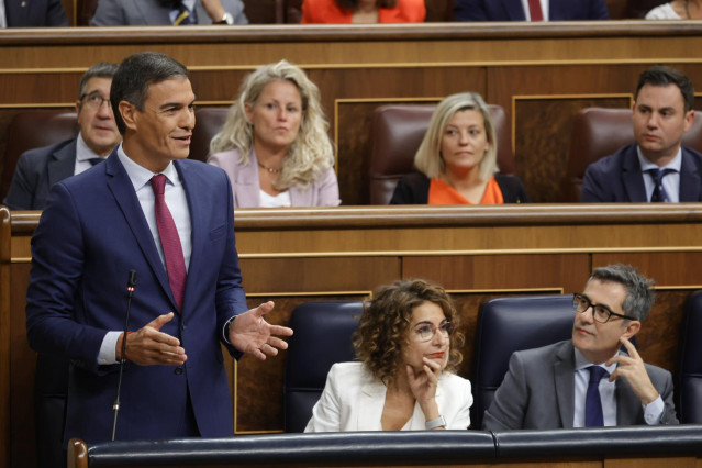 El presidente del Gobierno, Pedro Sánchez, en el Congreso de los Diputados, a 18 de septiembre de 2024, en Madrid (España).