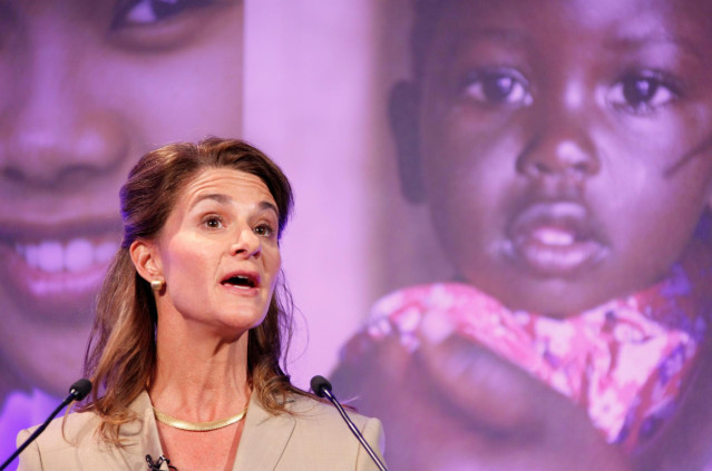 Archivo - Melinda Gates, hablando en la Cumbre de Londres sobre Planificación Familiar