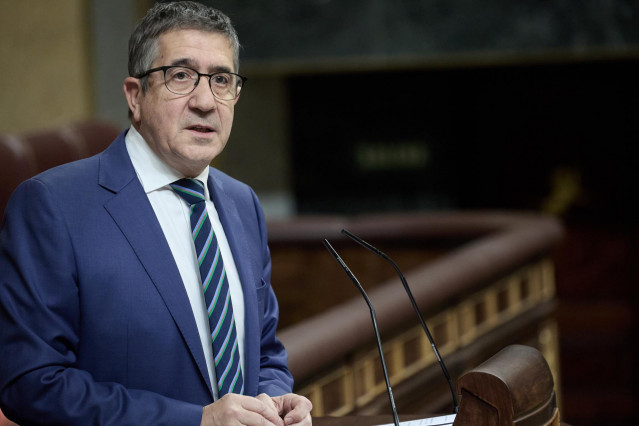 El portavoz del PSOE en el Gobierno, Patxi López, interviene durante una sesión plenaria, en el Congreso de los Diputados, a 9 de octubre de 2024, en Madrid (España).