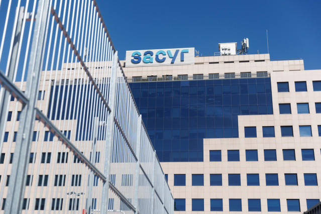 Archivo - Fachada de la sede de Sacyr, a 27 de marzo de 2023, en Madrid (España).