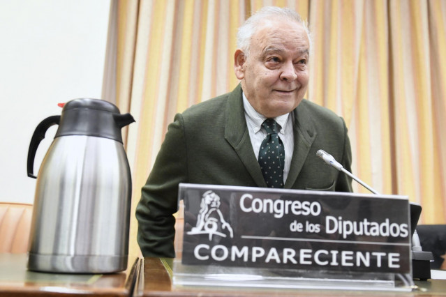El excomisario de la Policía Nacional Eugenio Pino durante la Comisión de Investigación sobre la denominada 