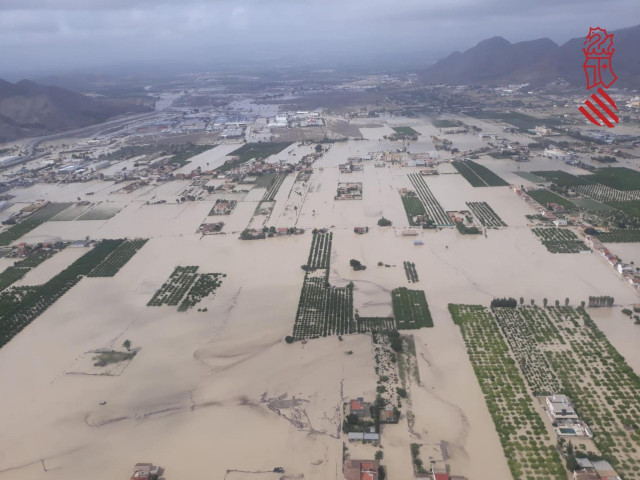 Archivo - Inundaciones en Orihuela, campos anegados