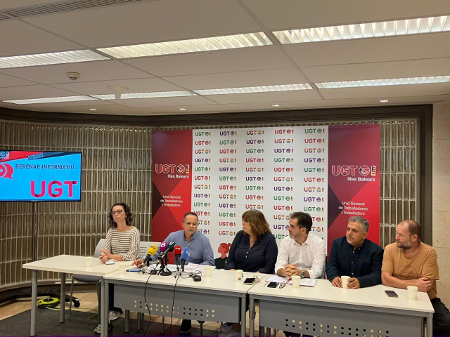 Rueda de prensa de UGT en Palma.