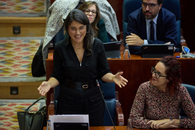 La portavoz de MásMadrid en la asamblea, Manuela María Bergerot Uncal y la Coportavoz de Verdes Equo Madrid, María Pastor Valdés. Archivo.
