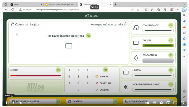 Simulador cajero automático Edufinet.