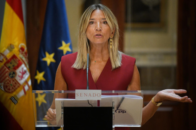 Archivo - La portavoz del PP en el Senado, Alicia García, durante una rueda de prensa en el Senado, a 28 de agosto de 2024, en Madrid (España). En su comparecencia, Alicia García ha anunciado la actividad del Grupo Popular en los próximos meses.