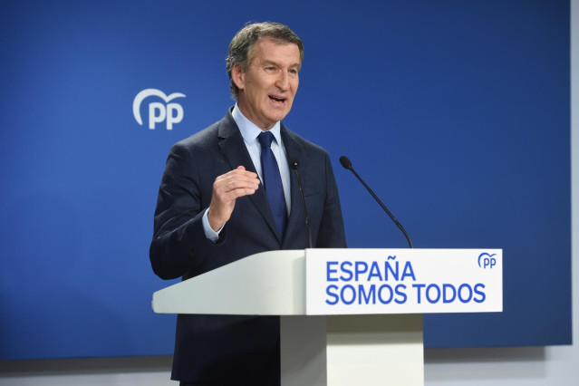 El presidente del Partido Popular, Alberto Núñez Feijóo