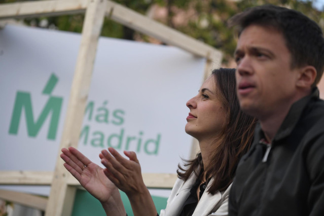 Archivo - La portavoz de Más Madrid en el Ayuntamiento, Rita Maestre, y el exportavoz de Sumar Íñigo Errejón durante el primer acto de precampaña de Más Madrid