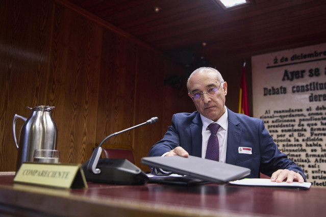 El exdirector del Aeropuerto Adolfo Suárez-Madrid Baraja, José Antonio Álvarez Fernández, comparece en la Comisión de investigación por contratos públicos durante la pandemia de covid-19, relacionadas con el caso Koldo, en la sala campoamor del Senado, a