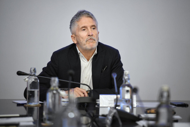 El ministro del Interior, Fernando Grande-Marlaska, durante la reunión del comité de crisis por la DANA