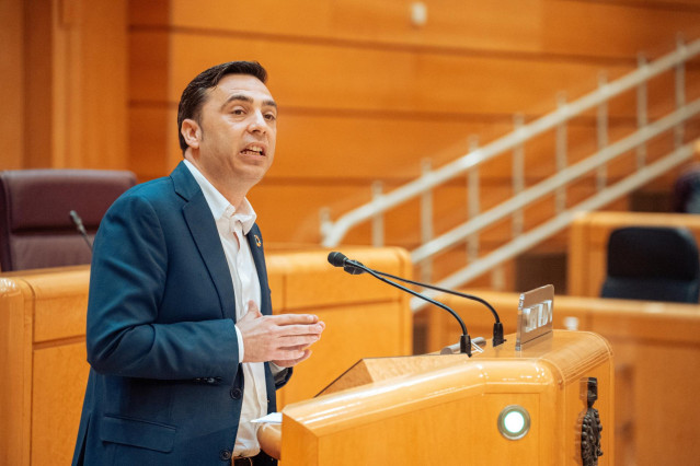 Archivo - El senador del PSOE Antonio Magdaleno interviene durante una sesión plenaria en el Senado, en Madrid (España).