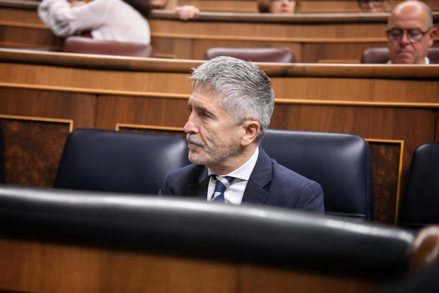 El ministro de Interior, Fernando Grande-Marlaska, durante un pleno en el Congreso de los Diputados