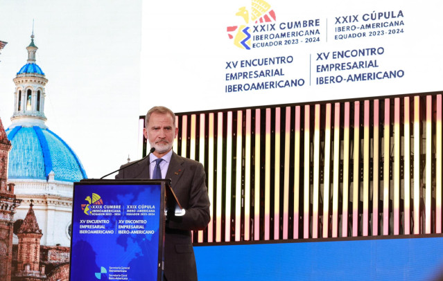 El Rey Felipe VI durante el XV Encuentro Empresarial Iberoamericano, en el Centro de Convenciones 