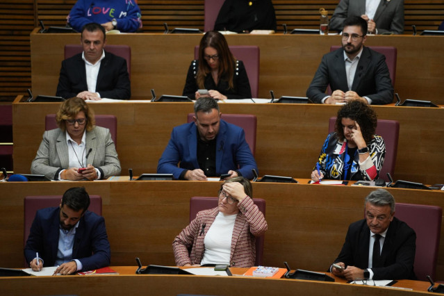 Diputados del PSPV en un pleno de Les Corts