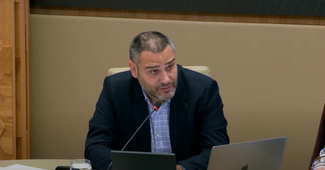El director general de IB3, Albert Salas, en su comparecencia en la Comisión de Control sobre la Radiotelevisión de les Illes Balears del Parlament.