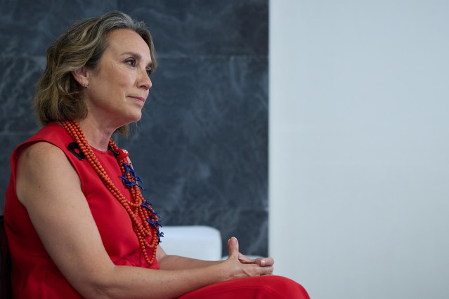 Archivo - La secretaria general del PP, Cuca Gamarra, durante una entrevista para Europa Press, en la sede del PP, a 16 de agosto de 2024, en Madrid (España). María Concepción Gamarra Ruiz-Clavijo.