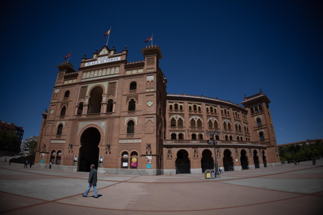 Archivo - Fachada de la plaza de toros de las Ventas, a 18 de abril de 2024, en Madrid (España).