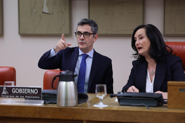 El ministro de la Presidencia, Justicia y Relaciones en las Cortes, Félix Bolaños, en el Congreso