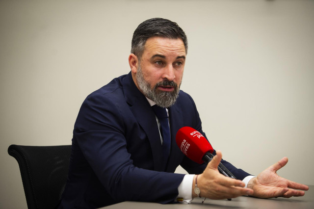 El líder de VOX, Santiago Abascal, durante una entrevista para Europa Press, a 29 de noviembre de 2024, en Madrid (España).