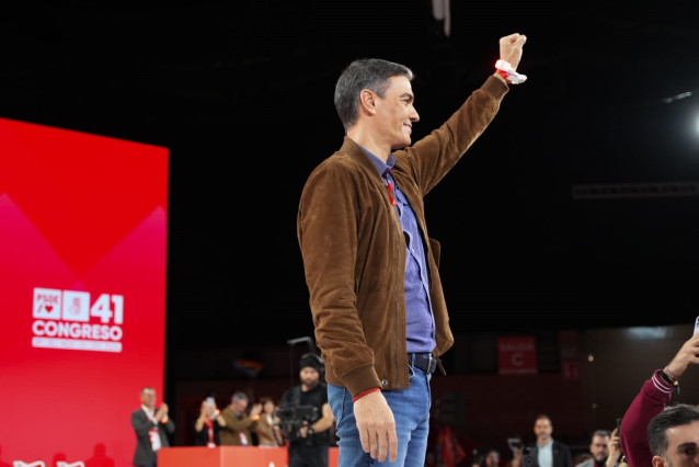 El presidente del Gobierno y secretario general del PSOE, Pedro Sánchez, en la última jornada del 41º Congreso Federal del PSOE.